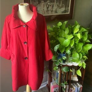 Long Red Top/Jacket-Swing Jacket